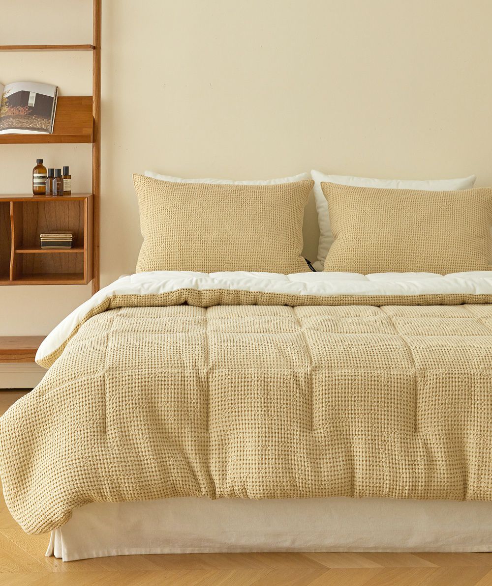 韓國 Maatila - 可水洗天絲莫代爾鬆餅棉被-花生