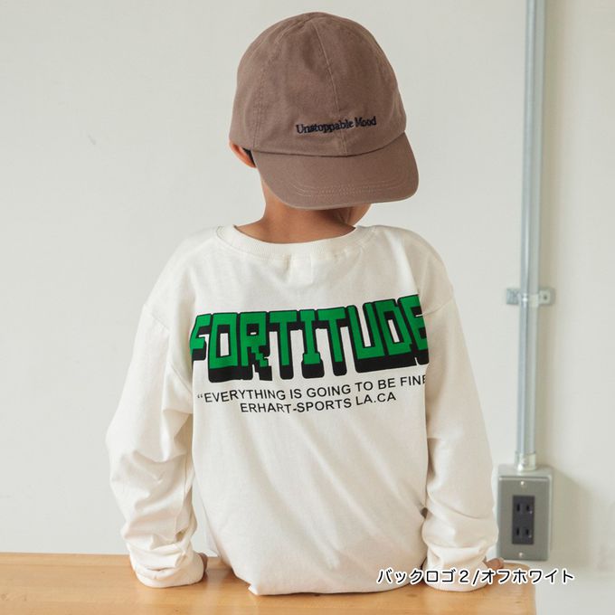 日本 BRANSHES - 100%棉 簡約logo薄長袖上衣-背後橫書-米白