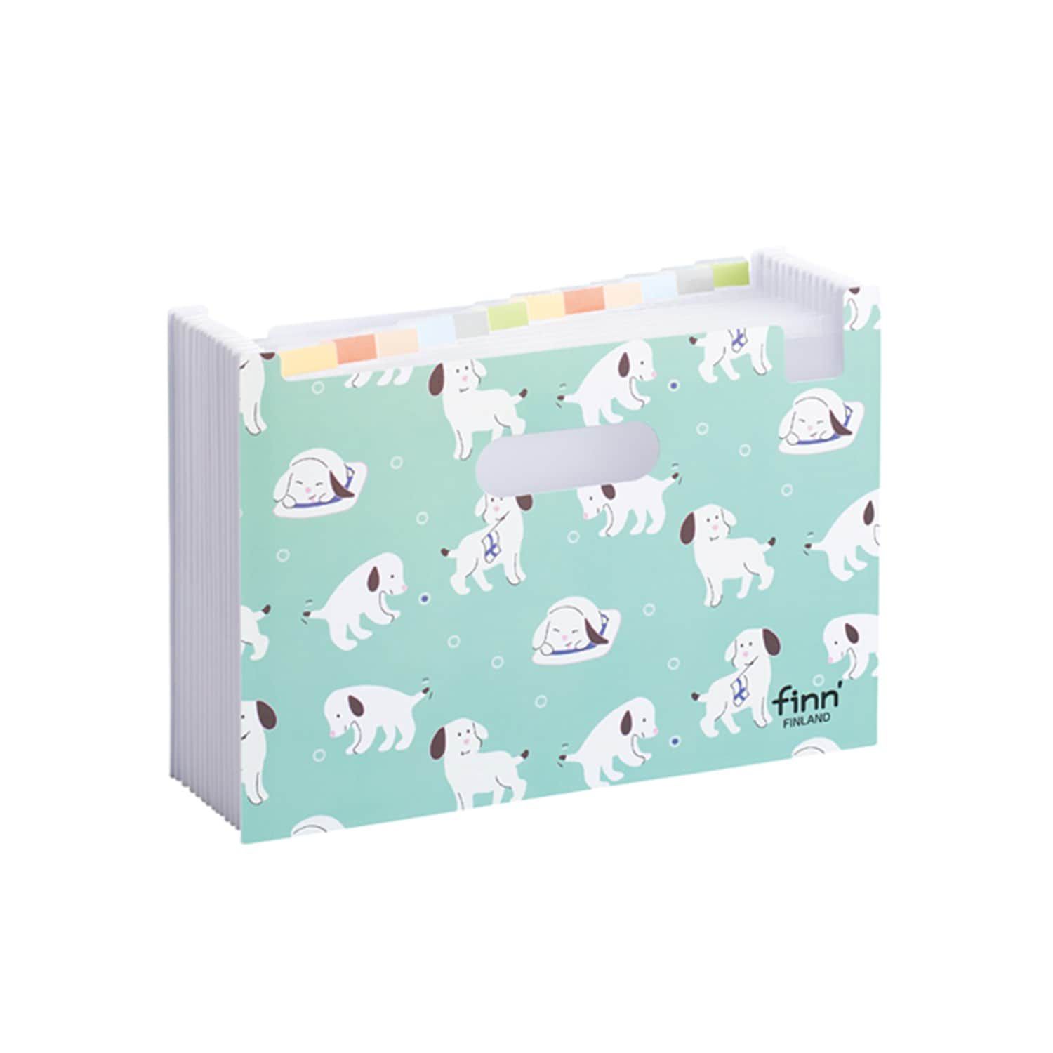 日本千趣會 - 北歐風 風琴式文件收納夾(可放A4)-療癒小狗 (33x23.5x2cm)