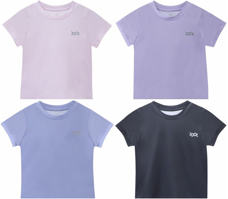 WIWI - 短版-素面防曬排汗短版涼感衣-童-戀愛粉