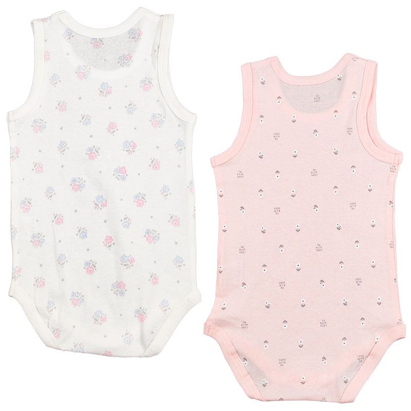 akachan honpo - 無袖速乾套頭式包屁衣2件組-粉紅色