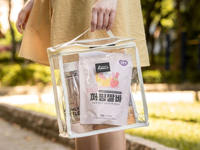 HARUhonpo 小晴天本舖 - 寶可樂收袋-外出立立袋-榛果奶(透明) (L)