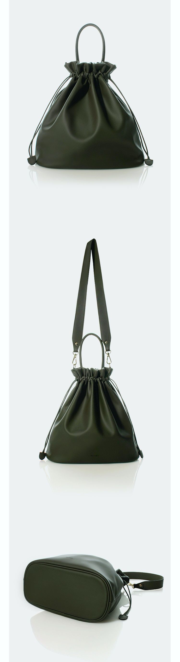 韓國 Mclanee - TUZEN束口包-橄欖綠 (30*29.5*12.5cm)