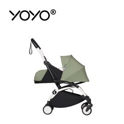 Stokke - YOYO² 法國 0+ 推車組合(含車架)-白色車架+橄欖綠