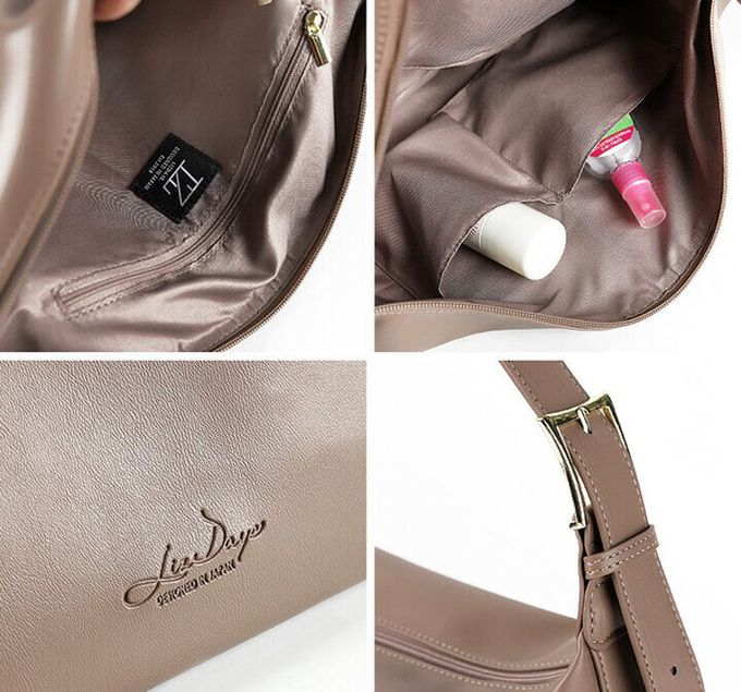 日本 LIZDAYS - 柔滑簡約百搭大容量側背包-(可裝A4)-卡其棕 (36x30.5cm)