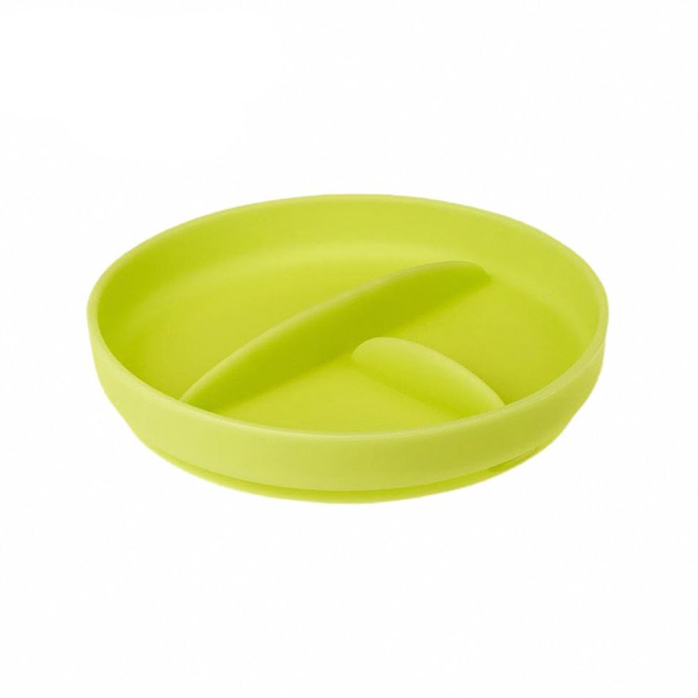 美國 Olababy - 防滑矽膠分隔餐盤-奇異果綠