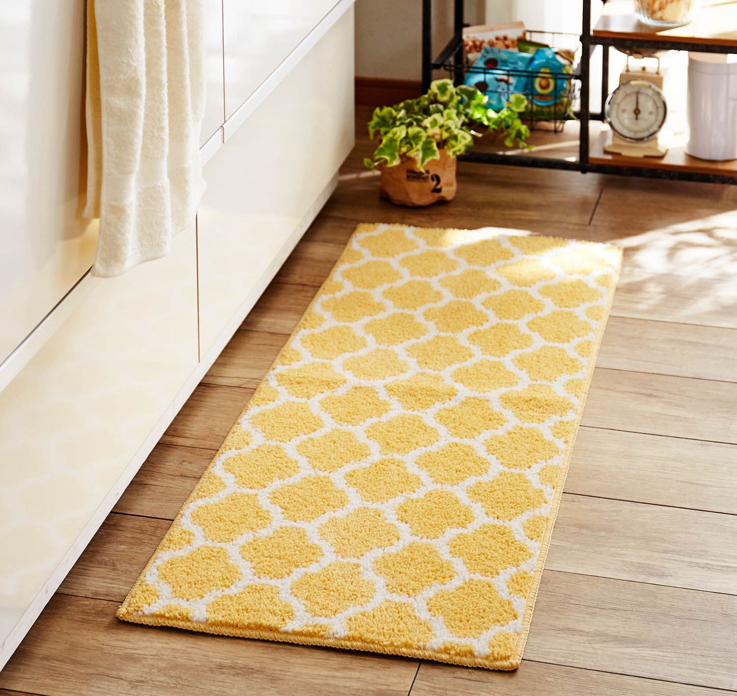 日本千趣會 - mini labo 去泥污腳踏墊-法蘭西花朵-藍綠