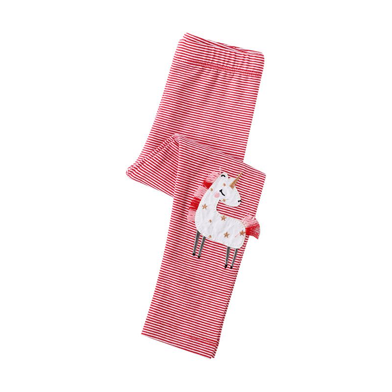 Jumping meters - 休閒腰鬆緊內搭褲-夢幻獨角獸-紅色