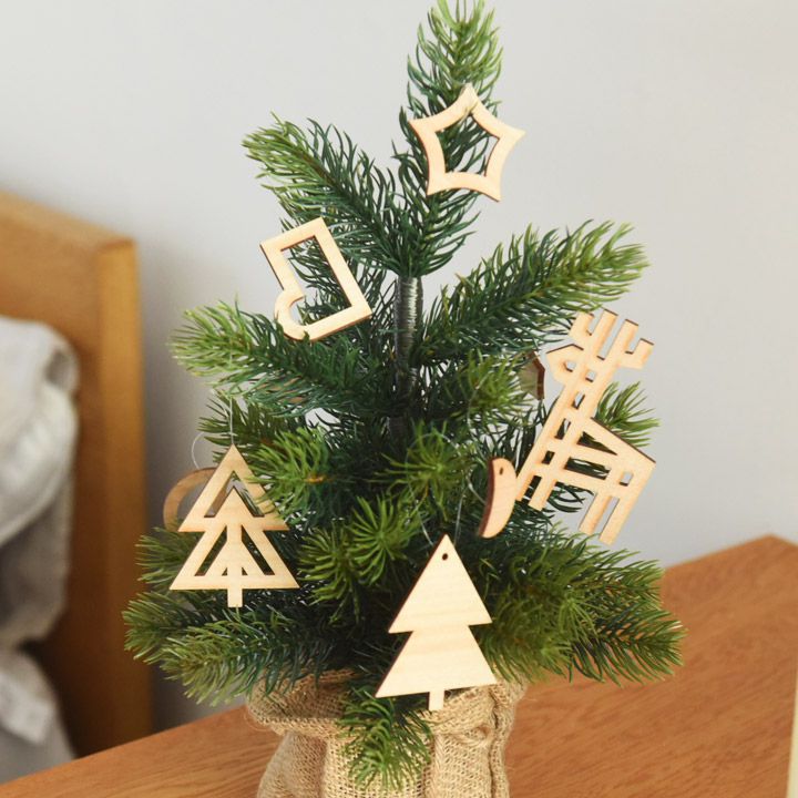 日本 kukka ja puu - 日本製 天然木輕量掛飾9件組-聖誕夜