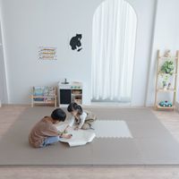 Pato.Pato - EVA巧拼地墊-馬卡龍雙色雙面-奶油＆摩卡 (60x60x3cm)-9片（附贈邊條x18)