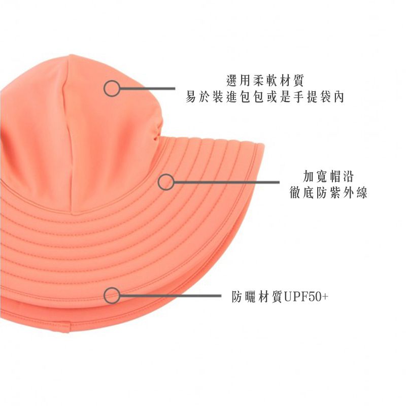 美國 RuffleButts - 嬰幼兒UPF 50+防曬遮陽帽-珊瑚橘