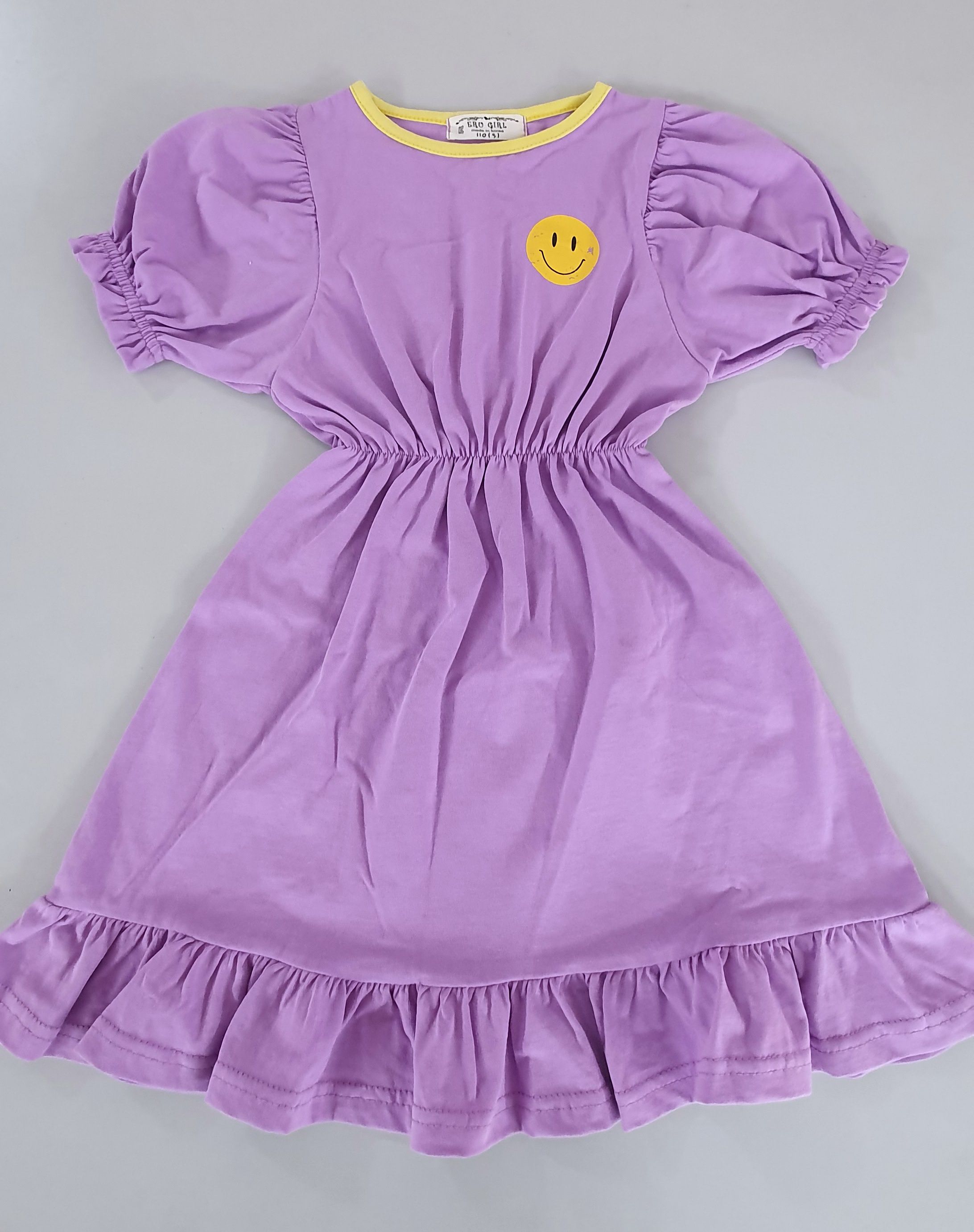 韓國 ERU - 活力笑臉縮腰洋裝-紫