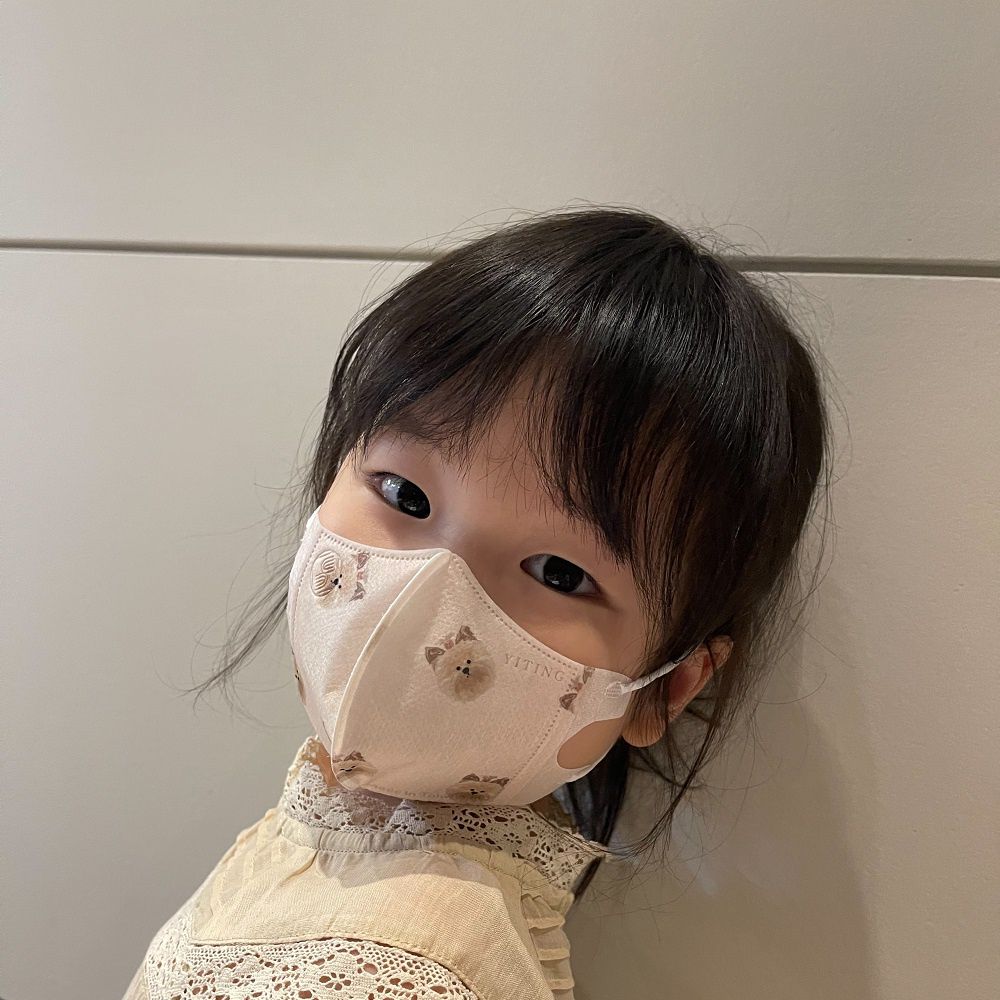 嫩嬰3D立體4層類蠶絲醫用口罩/台灣製/雙鋼印/兒童口罩/嬰兒口罩/醫療口罩/親子口罩-招財進寶兔-10入/袋