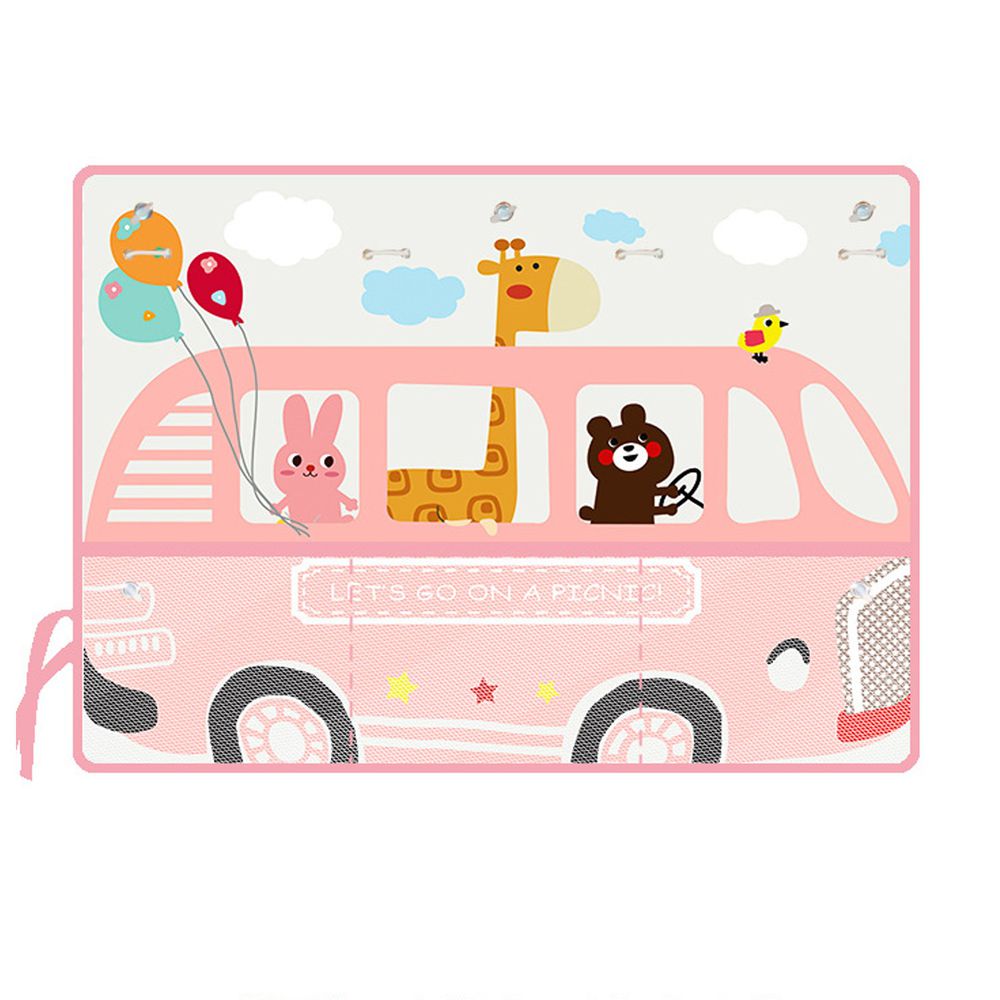 收納袋汽車遮陽窗簾-粉紅巴士