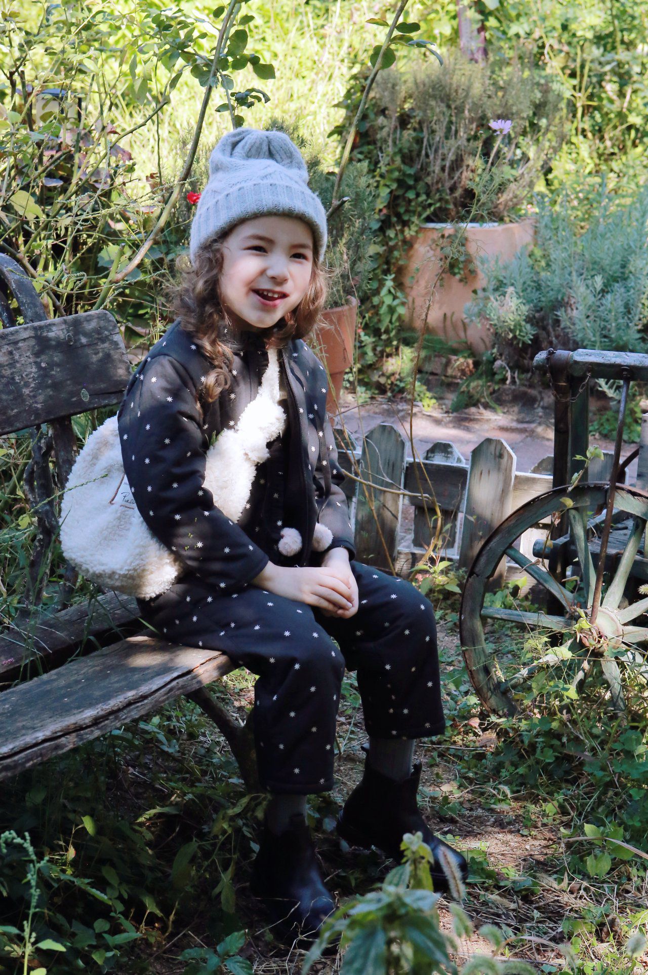 韓國 PuellaFLO - 倒V針織毛帽-杏