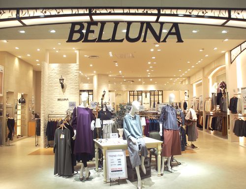 日本 BELLUNA - 優雅V領雪紡長袖上衣-可可