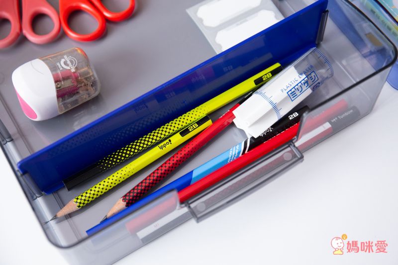 日本文具 SONIC - 雙層抽屜分隔收納盒 (藍)