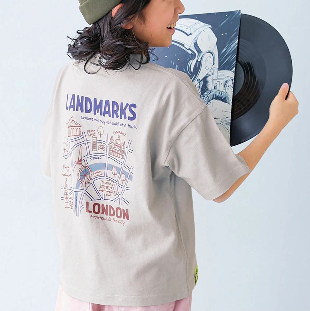 世界旅行系列 短袖上衣(小孩)-倫敦-淺灰