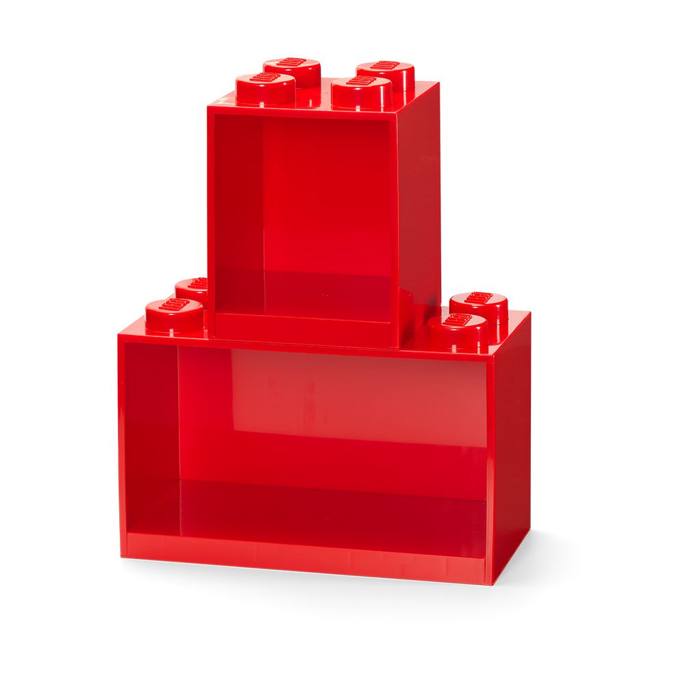 Room Copenhagen - LEGO樂高置物架兩件套組 (紅色)
