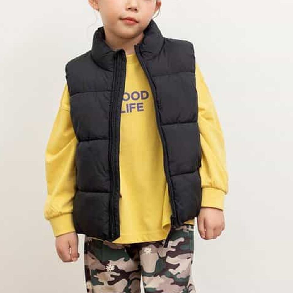 可機洗 輕量保暖鋪棉背心-黑