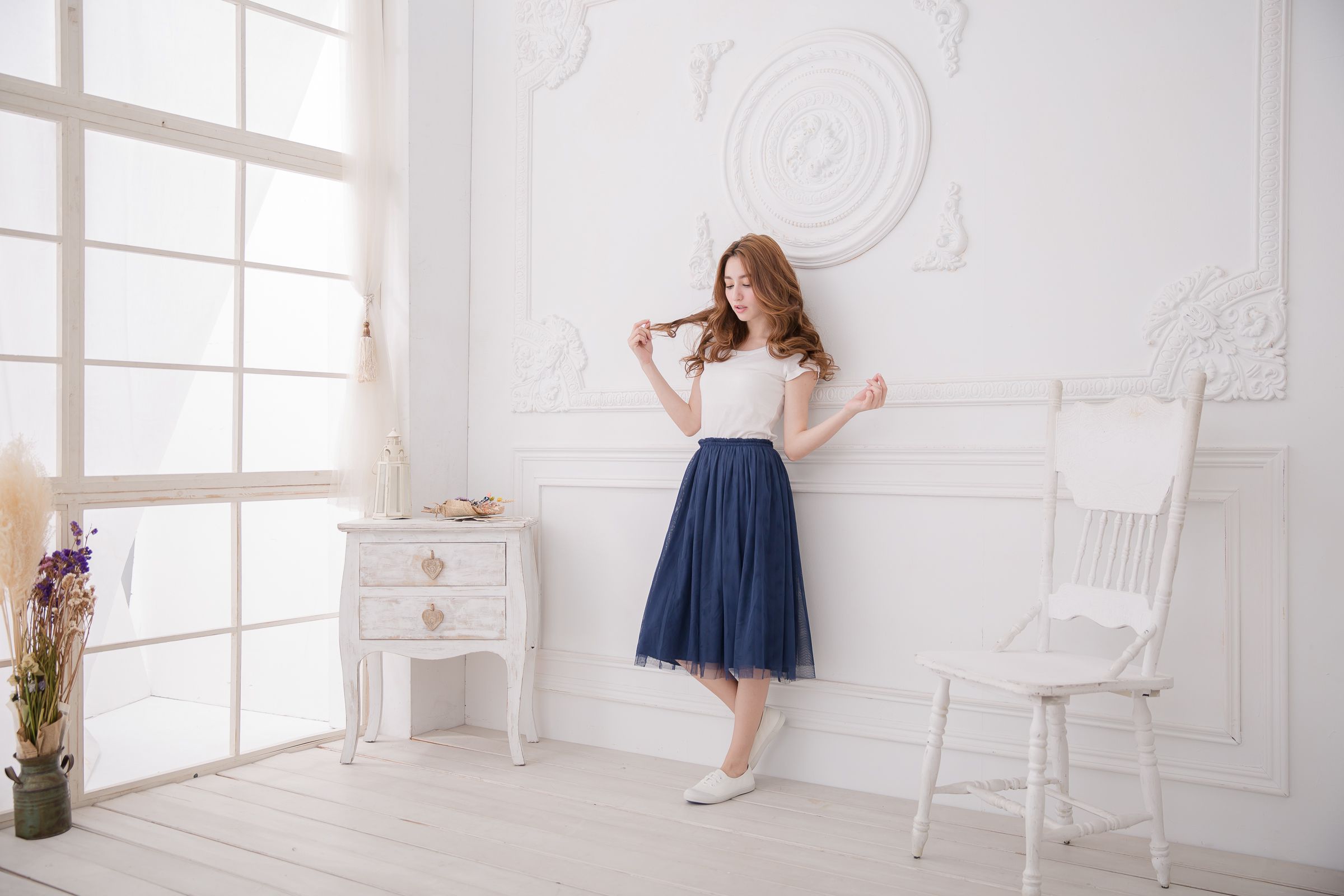 Peachy - 獨家訂製綿柔半身紗裙-半身中長版-午夜藍 (F)