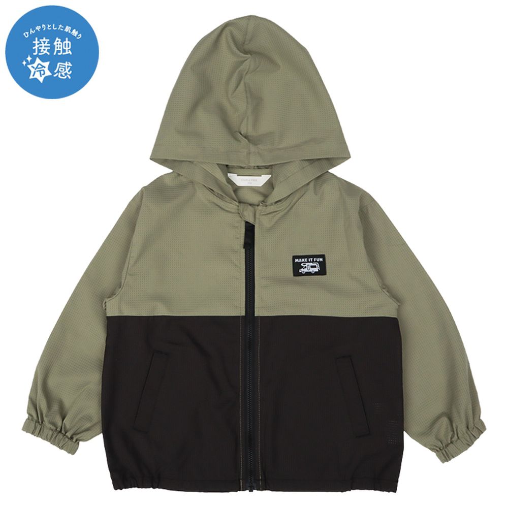 涼感連帽外套-軍綠色