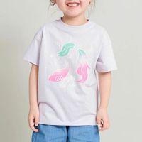 日本 BRANSHES - 純棉可愛女孩短袖上衣-獨角獸-淺紫