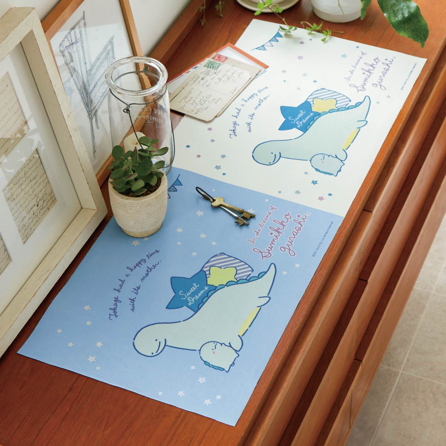 日本千趣會 - 日本製 角落生物抗菌多用途可裁剪防潮墊-蜥蜴晚安 (30×160cm)