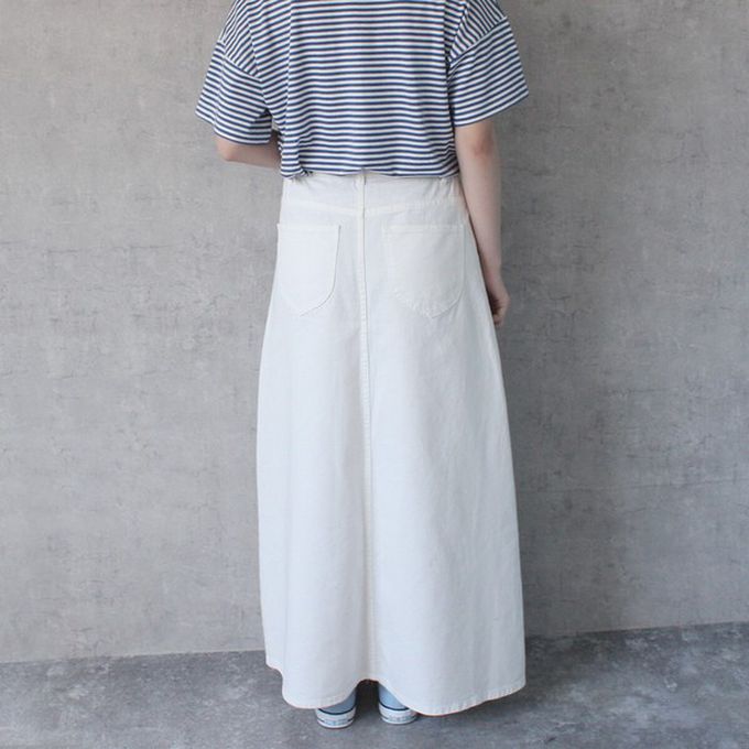 日本女裝代購 - 經典厚磅A字牛仔長裙(高個媽咪推薦)-刷色黑