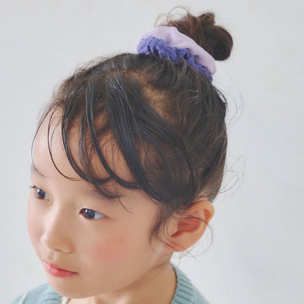 日本 Lattice - 兒童大腸髮圈4件組-水藍