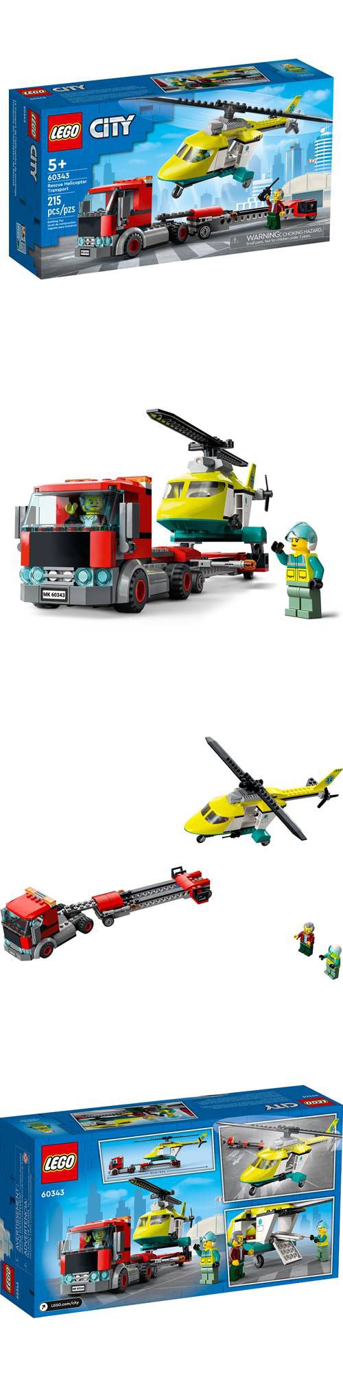 樂高 LEGO - 樂高積木 LEGO《 LT60343 》City 城市系列 - 救援直升機運輸車-215pcs