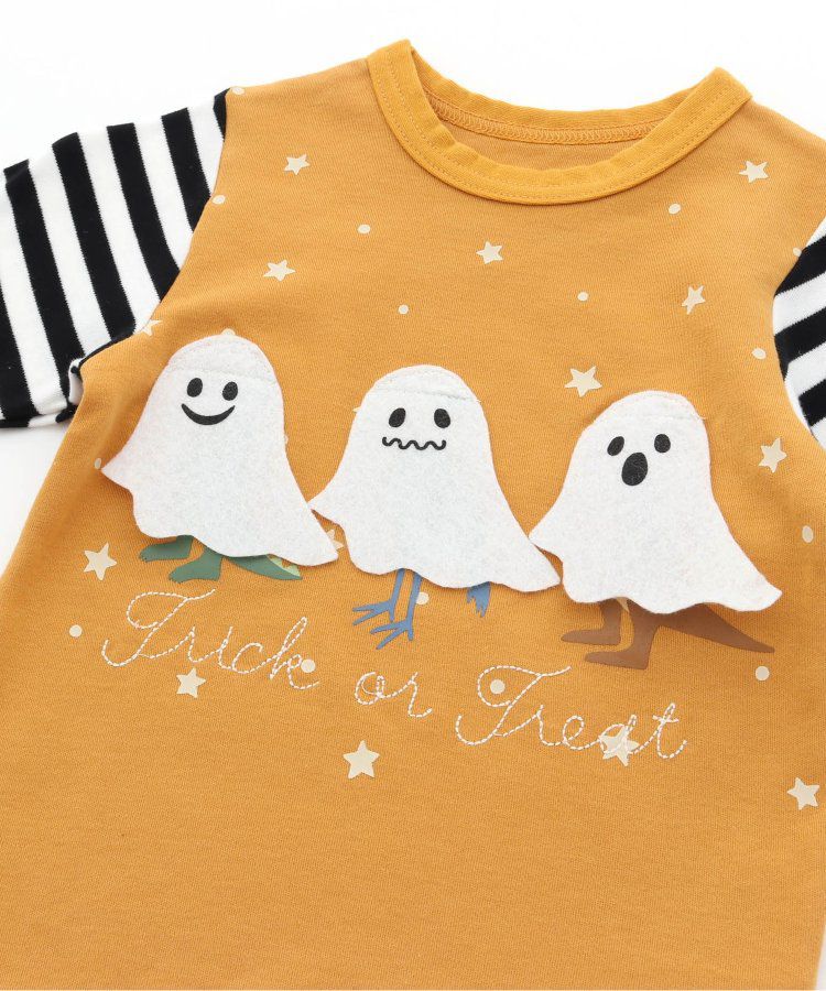 日本 BIT'Z - 萬聖節立體造型拼接長袖上衣-南瓜-白