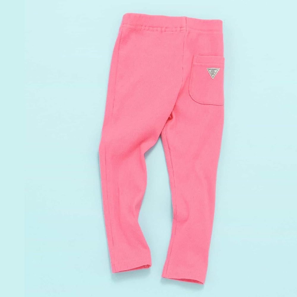 DAISUKI 羅紋彈性九分褲-桃粉紅