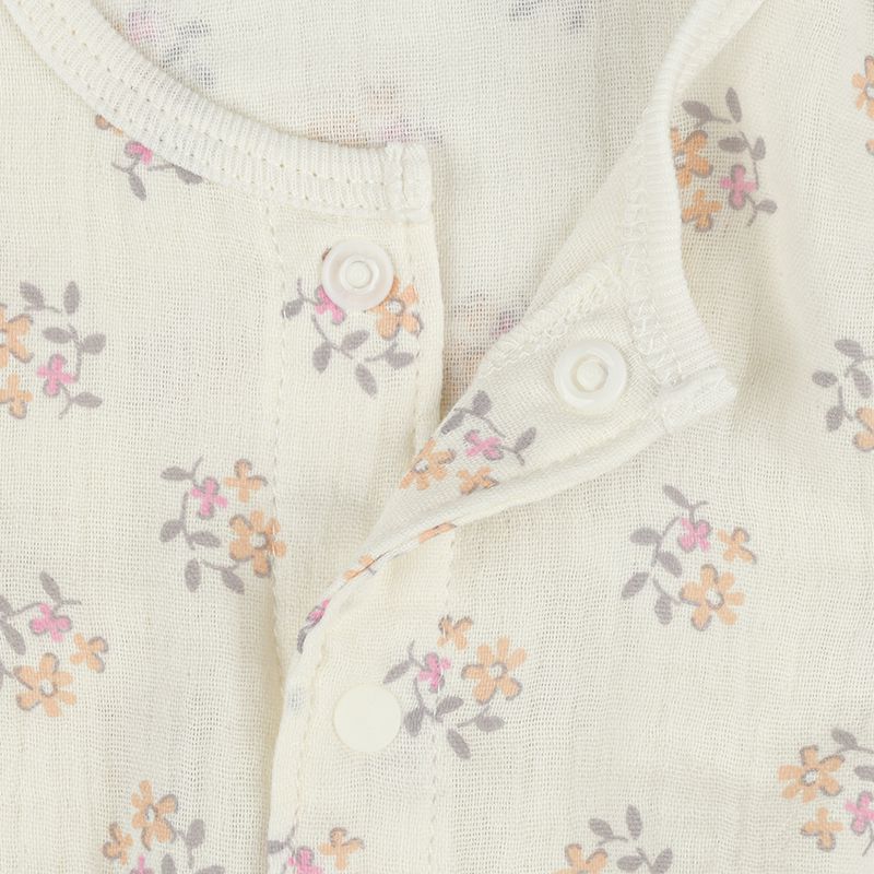 akachan honpo - 包屁衣-穆斯林棉紗 小花-米白色