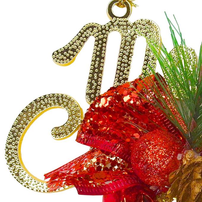 MODACore 摩達客 - 摩達客台製精緻6吋聖誕快樂英文字牌雙鐘吊飾-紅金系（歐美外銷人氣品）