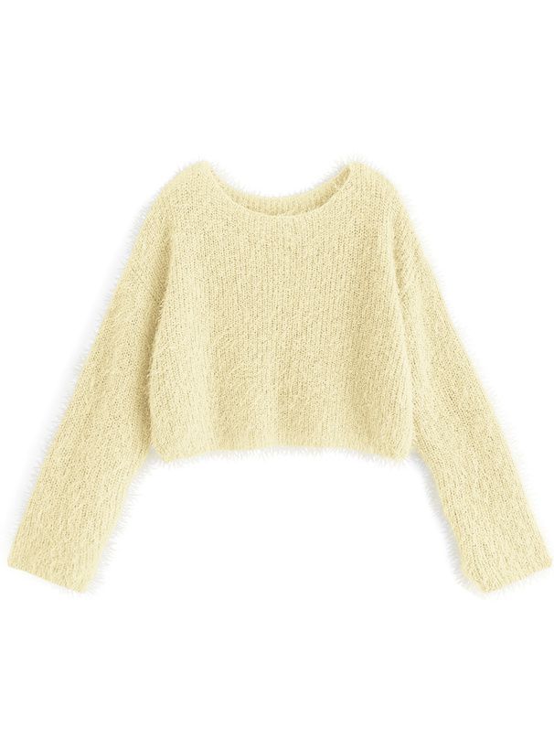 日本 GRL - 聯名款 柔美毛絨感短版毛衣-淺粉 (F)