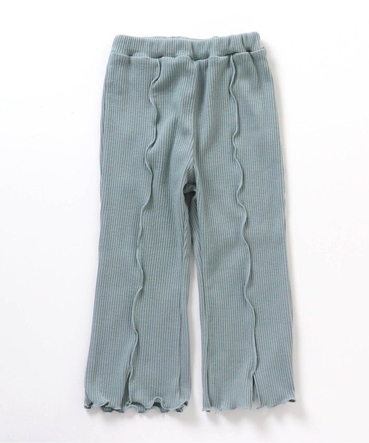 日本 BREEZE - 羅紋木耳時髦開叉長褲-象牙白