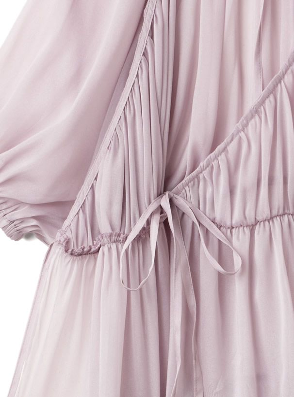 日本 GRL - 微浪漫蛋糕層次五分袖短版洋裝-粉