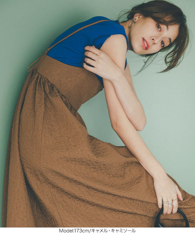 日本 Kobe Lettuce - 甜美泡泡布收腰背心裙(領型可選)-可可棕