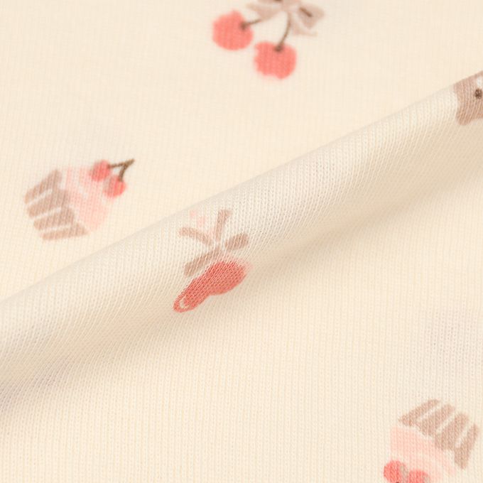 akachan honpo - 長袖圓領速乾上衣-2件組 櫻桃-粉紅色