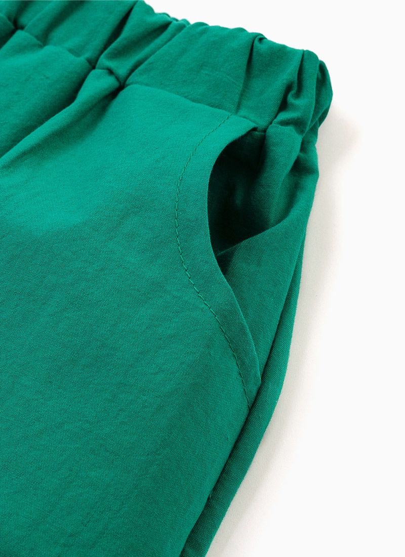 韓國 OZKIZ - 細條紋綠暴龍套裝-綠X卡其