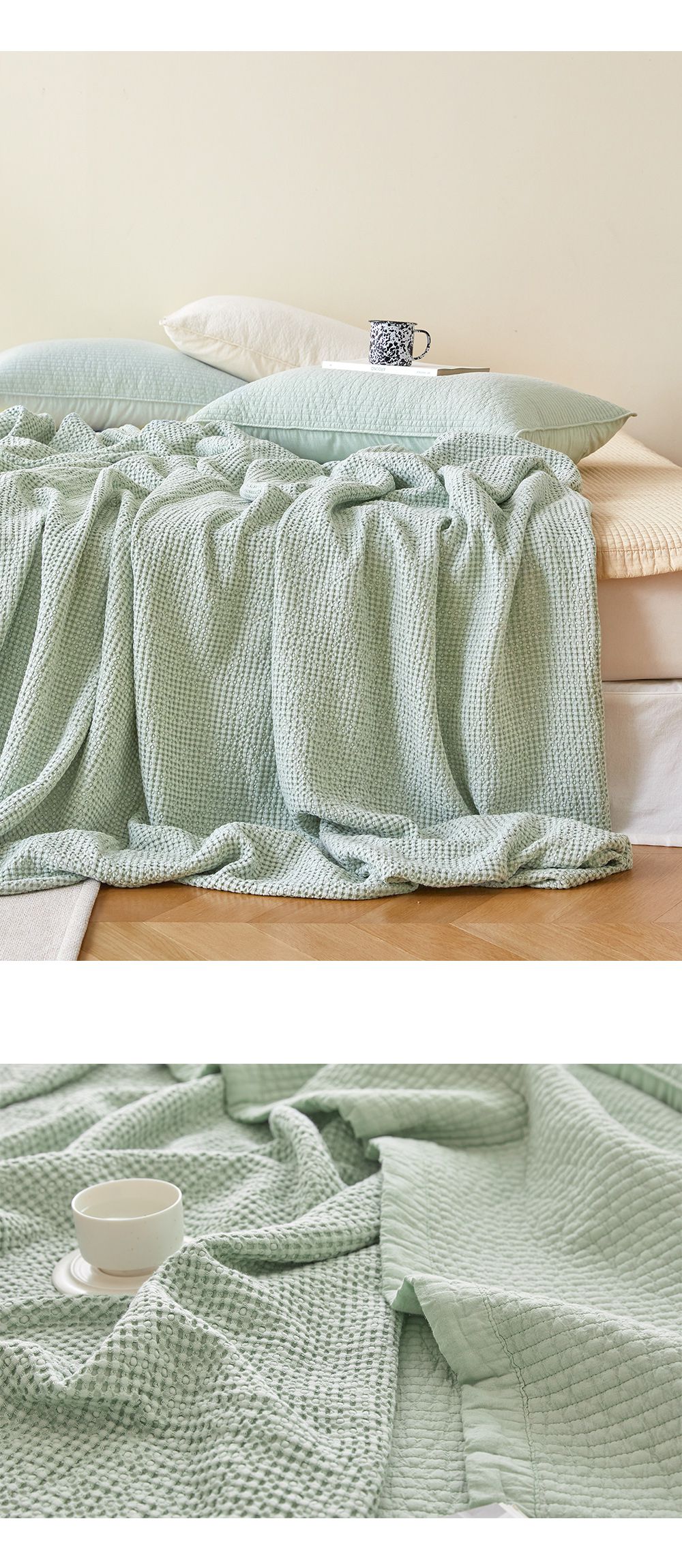 韓國 Maatila - 天絲莫代爾鬆餅被毯-薄荷