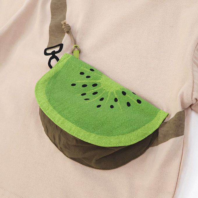 日本 ZOOLAND - 水果天堂 可愛包包造型短袖上衣-西瓜-白