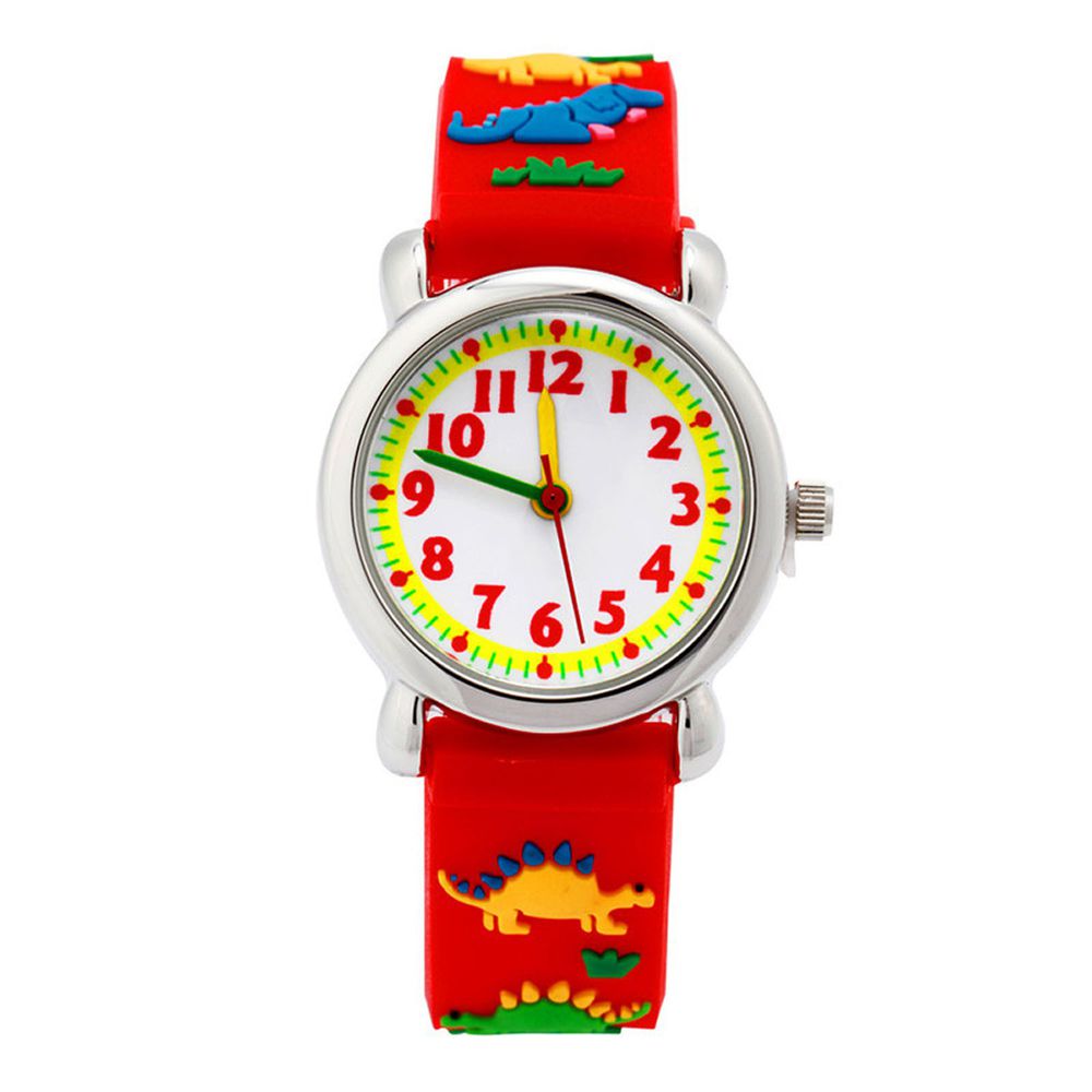 3D立體卡通兒童手錶-經典小圓錶-紅色劍龍