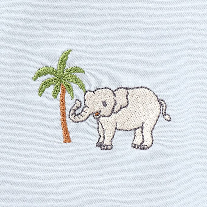 日本 petit main - [低價]接觸冷感 刺繡短袖上衣-鯨魚-奶油黃