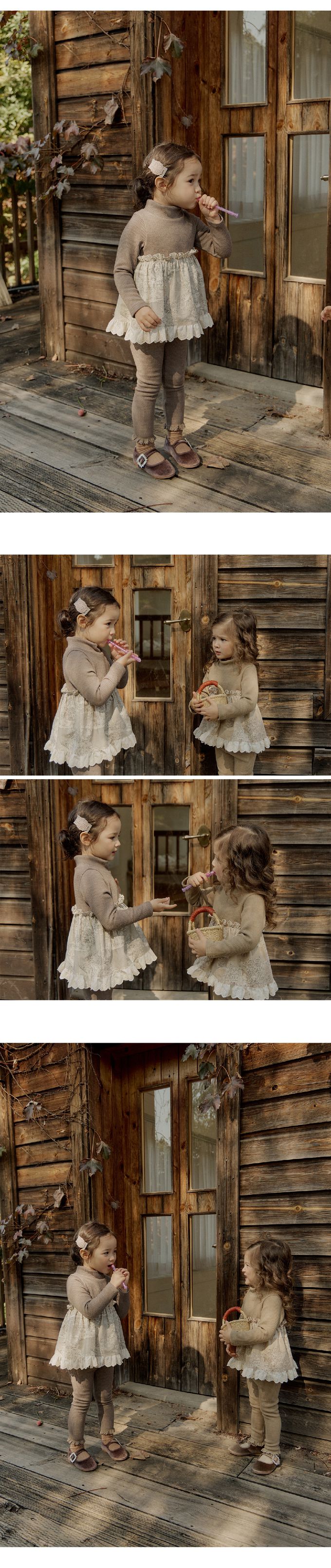 韓國 Puellaflo - 水墨畫布拼接彈性上衣-可可咖