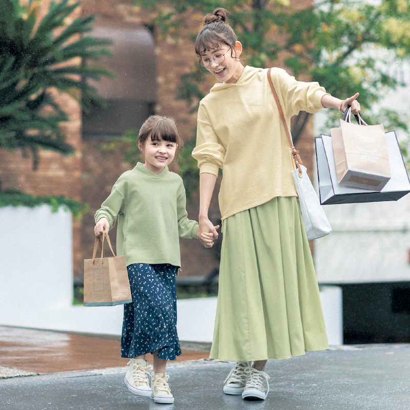 日本千趣會 - (孩子) 百搭七分長裙-薄荷