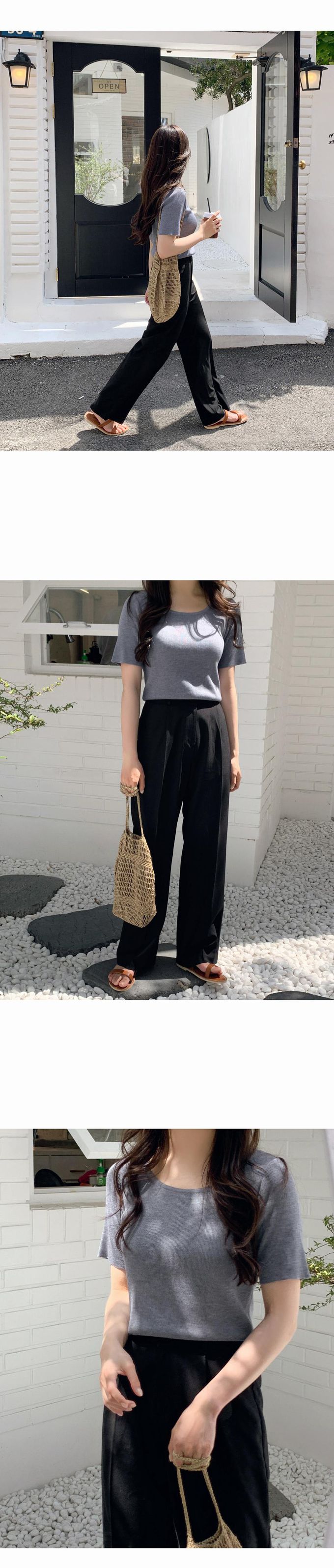 韓國 98doci - 夏季好搭西裝直筒寬褲-薄荷綠