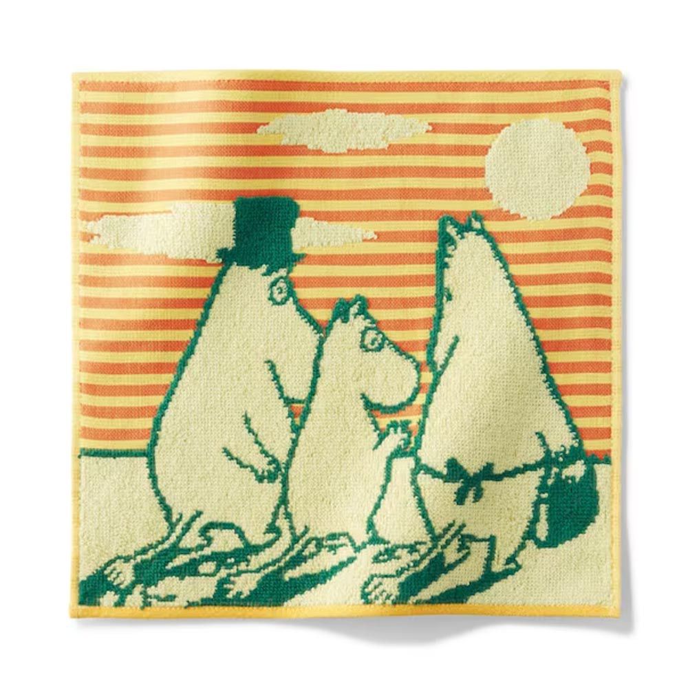 moomin 純棉抗菌防臭小手帕-再會-橙 (25×25cm)