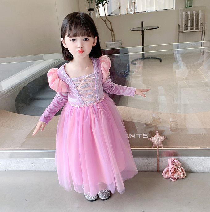 魔法公主長袖洋裝-紫色